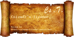 Csizmás Tivadar névjegykártya